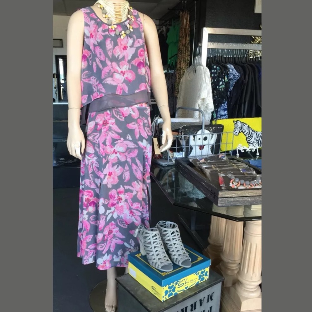 SugarLips fluttered double slit skirt and sleeveless top 2-piece outfit LAST FIN